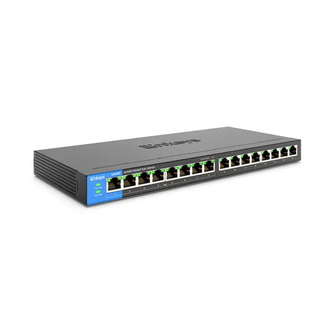 Linksys 16-Port Unmanaged Gigabit Switch With 8 Poe+ Ports (Lgs116P) Linksys