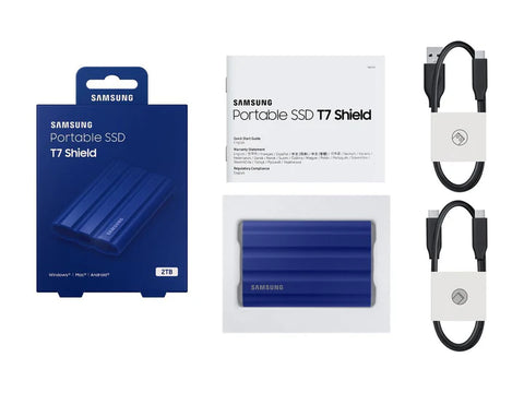SAMSUNG 2TB External SSD T7 Portable Shield Blue MU-PE2T0R Samsung