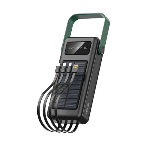 30,000mAh Power Bank Green Lion Solar Max Portable Charger - Black Green Lion