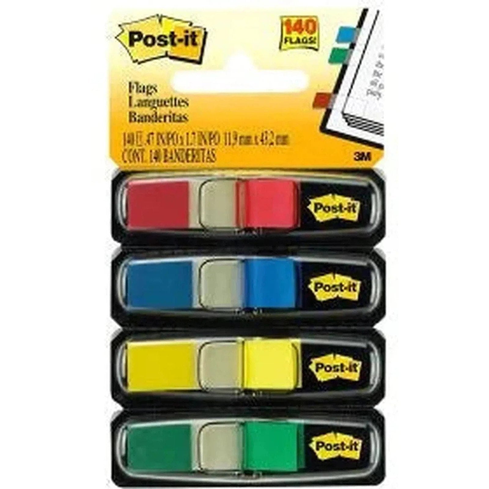 3M Post It Color Flags 140pcs/Pck 3M