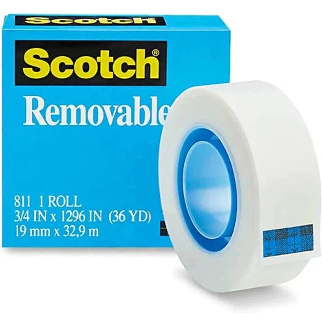 3M Scotch Magic 811 Removable Tape, 3/4" X 1296", Clear 3M
