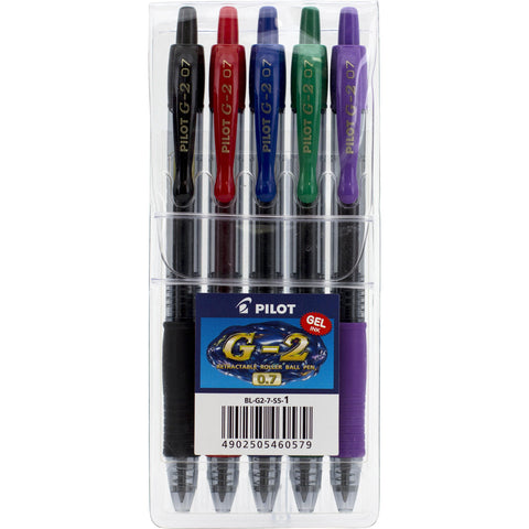 Pilot G2 Gel Pen 0.7Mm Set Of 5 Pilot