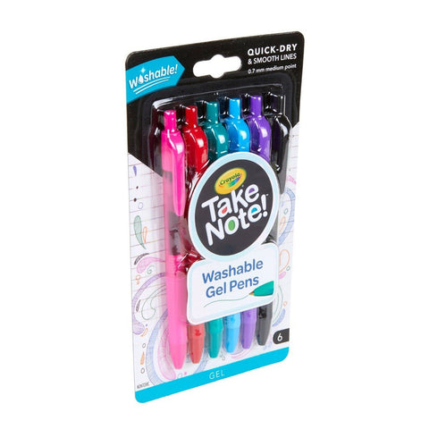 6 CT TAKE NOTE WASHABLE GEL PENS ColorWaves