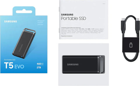 SAMSUNG 2TB External SSD T5 EVO Portable Grey MU-PH2T0S Samsung