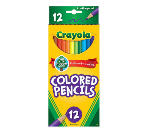 CRAYOLA Colored Pencils, Long, 12 Count ColorWaves