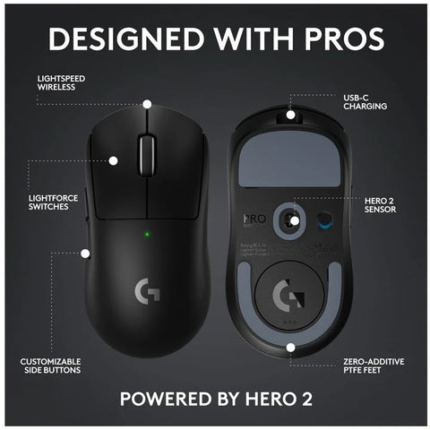 Logitech G Pro X Superlight 2 LIGHTSPEED Wireless Gaming Mouse, Black Logitech