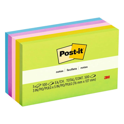 Post-It Ultra Colours 3X5 5 Pads/Pack ColorWaves