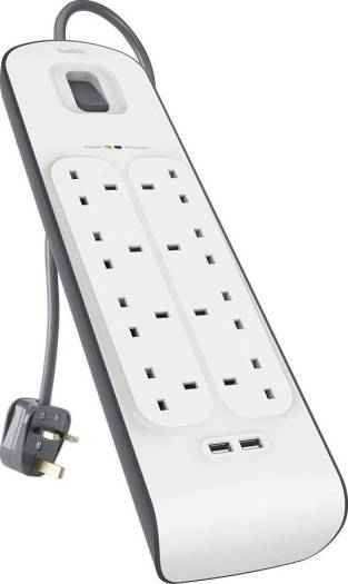 Belkin Surge Protector 8 Outlet 2 USB 2.4A-(BSV804AF2M) ColorWaves