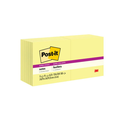 Post-It Super Sticky Yellow Notes - 3 X 3 (654-5Ssy) ColorWaves