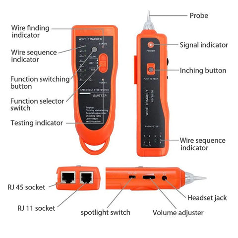 APKR Cable Break Finder Tester RJ45 ، RJ11 | YW-801B Kuwes