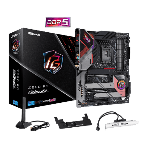 ASRock Intel Z690 PG Velocita DDR5 - Gaming Motherboard - Black ColorWaves