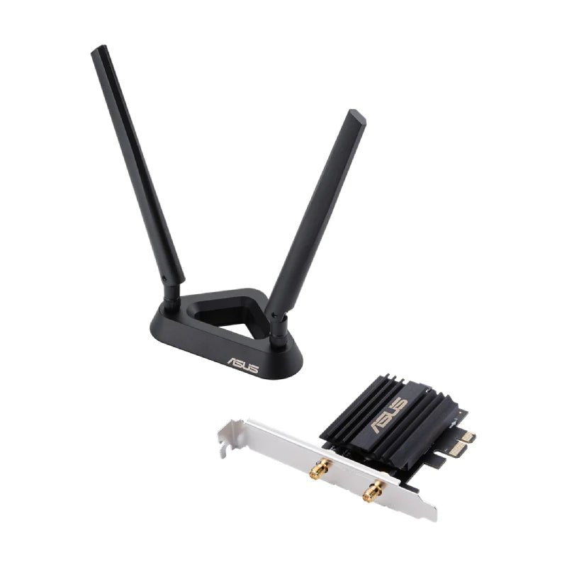 ASUS (PCE-AX58BT) AX3000 Dual Band PCI-E Wi-Fi 6 Adapter with 2 External Antennas - 5GHz (2402 Mbps) / PCI-E ColorWaves