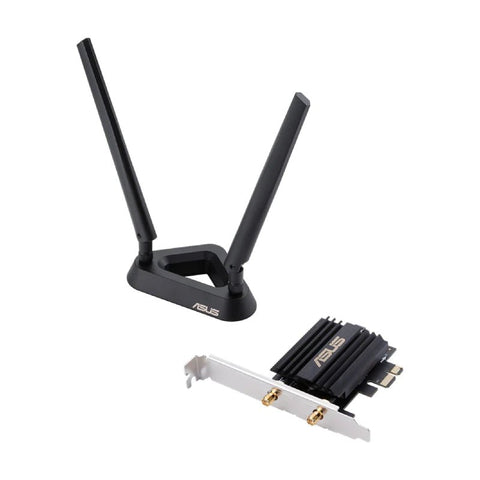 ASUS (PCE-AX58BT) AX3000 Dual Band PCI-E Wi-Fi 6 Adapter with 2 External Antennas - 5GHz (2402 Mbps) / PCI-E ColorWaves