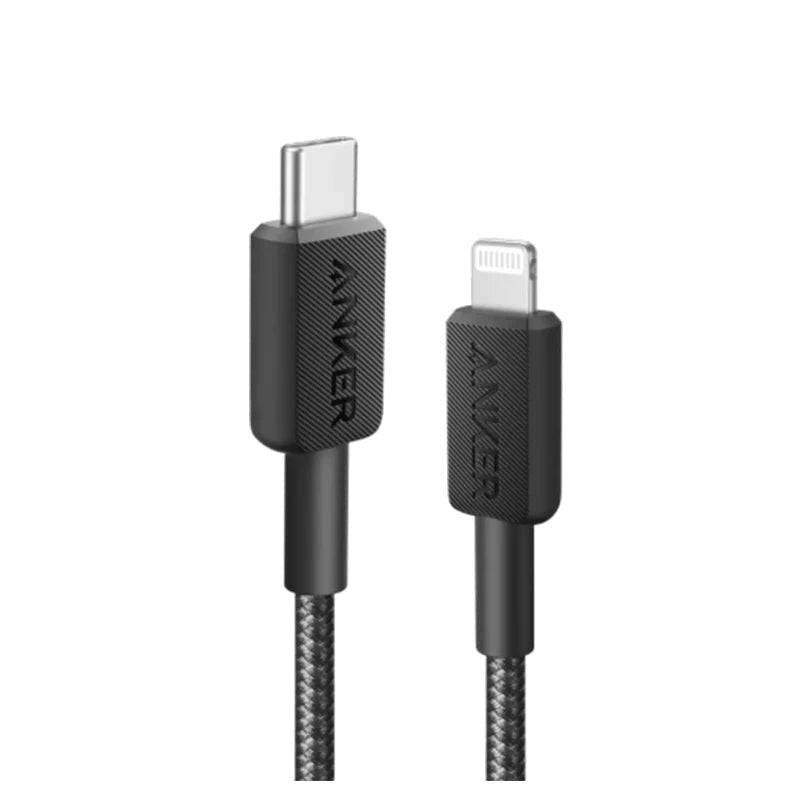 Anker 322 USB-C to Lightning Cable Braided (1.8m/6ft) -Black ColorWaves