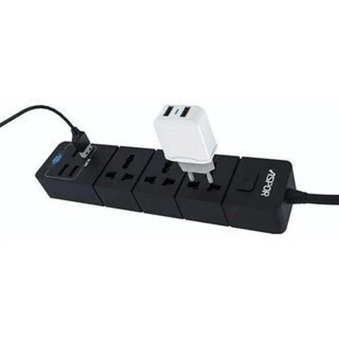 Aspor A501 Power Strip 3X Soke Combo 4 Usb Output Port Uk Plug ColorWaves