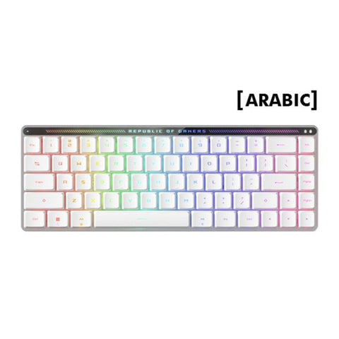 Asus M603 Rog Falchion 65% Wireless Optical Mechanical Gaming Keyboard RX Red Low-Profile Switch Linear & Swift (Arabic) - White ColorWaves