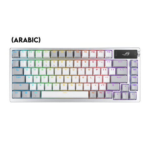 Asus M701 Rog Azoth 75% RGB Wireless Mechanical Gaming Keyboard NX Snow Switch Refined Linear (Arabic) - White ColorWaves