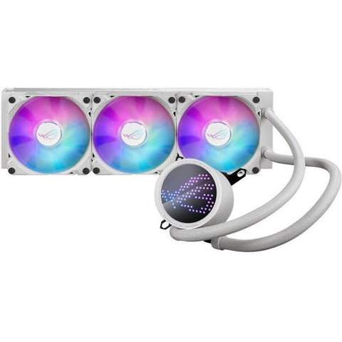 Asus Rog Ryuo Iii 360 Argb White Edition All-In-One Aio Liquid Cpu Cooler 360Mm Radiator, Asetek 8Th Gen Pump Solution ColorWaves
