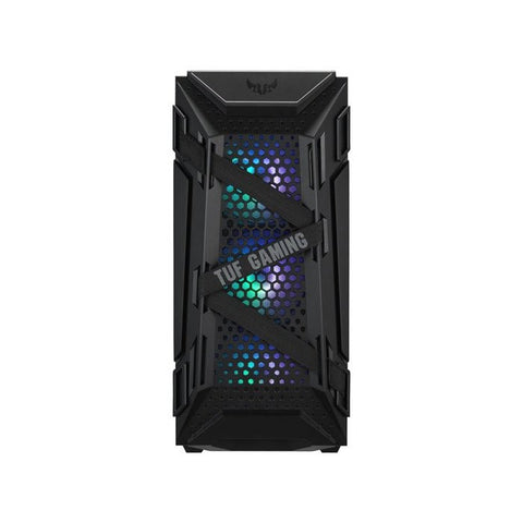 Asus TUF Gaming GT301 Mid-Tower Tempered Glass Side Panel Case with HoneyComb Front Panel & 3 ARGB Fans + 1 Rear Fan - Black ColorWaves