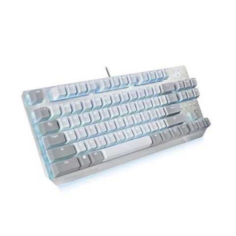 Asus X806 Rog Strix Scope TKL RGB Mechanical NX Red Switch (Linear & Swift) Gaming Keyboard White/Grey-Arabic ColorWaves