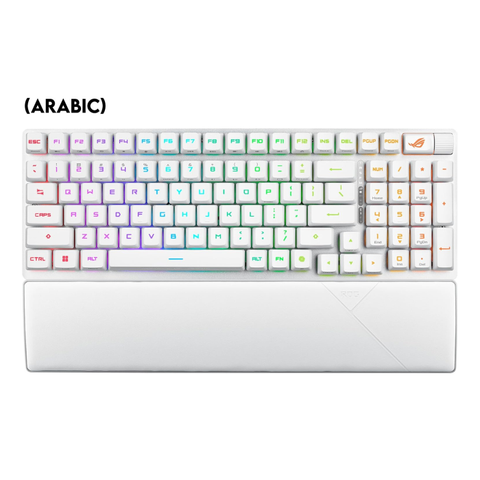 Asus X902 Rog Strix Scope II 96 RX Wireless Optical Mechanical Gaming Keyboard Rog RX Blue Switch Clicky And Speedy (Arabic) - White ColorWaves