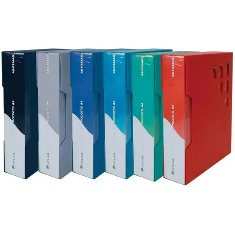 Atlas Clear File A4 60 Pocket ColorWaves