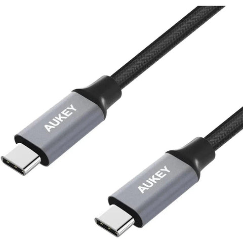 Aukey Braided Nylon Usb 2.0 C To C Cable - Black ColorWaves