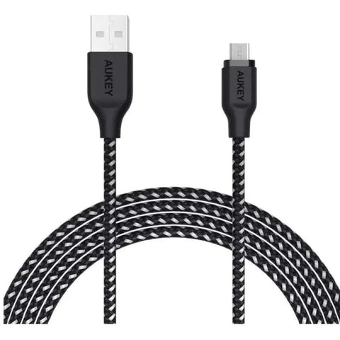 Aukey Braided Nylon Usb 2.0 To Micro Usb Cable - Black ColorWaves