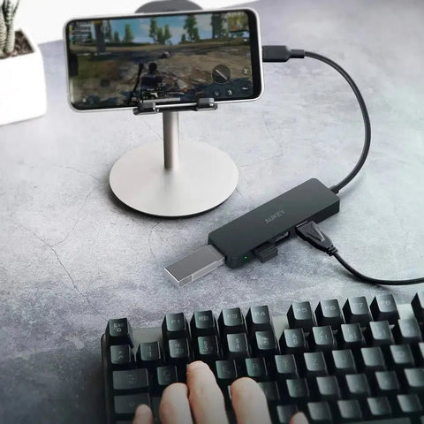 Aukey Usb-C To 4-Port Usb 3.0 Gen 1 Aluminum Hub ColorWaves