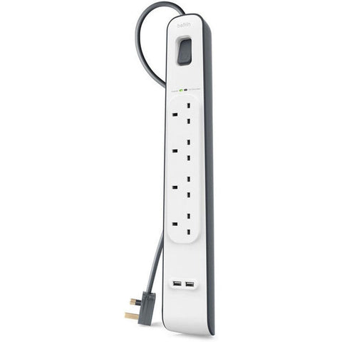 Belkin 4-Port Power Extension Strip Surge Protection, White (Bsv401Af2M) ColorWaves