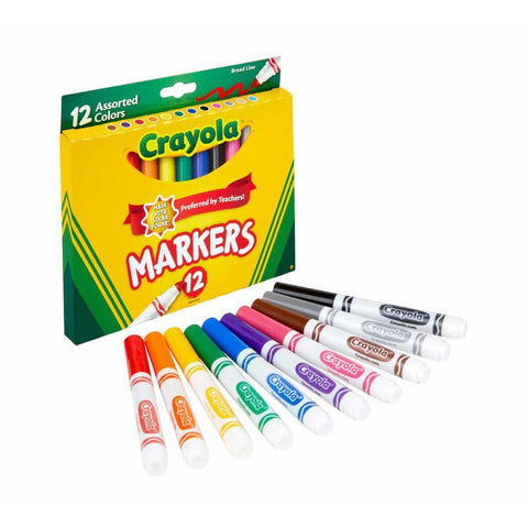 CRAYOLA 12 BOLD COLORED MARKERS ColorWaves