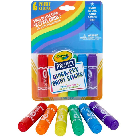 CRAYOLA PROJECT 6 CT QUICK DRY PAINT STICKS ColorWaves