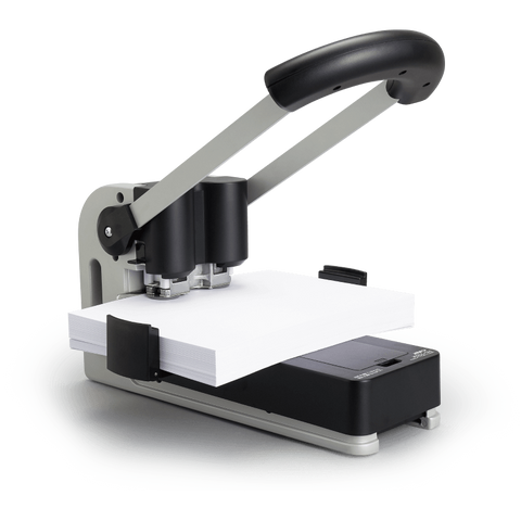 Carl Heavy Duty Punch Machine, 2 Hole Paper Punch 330 Sheet Punch Capacity - Black And Silver ColorWaves