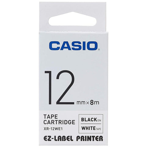 Casio 12 Mm Label Cartridge Black On White Xr 12We1 Casio