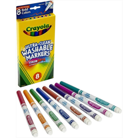 Crayola Ultra Clean Washable Markers 8 Bold Colors ColorWaves