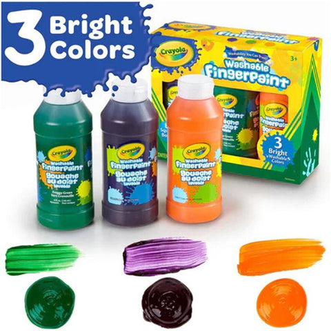 Crayola Washable Finger Paint 3 Bottles 8 Oz ColorWaves