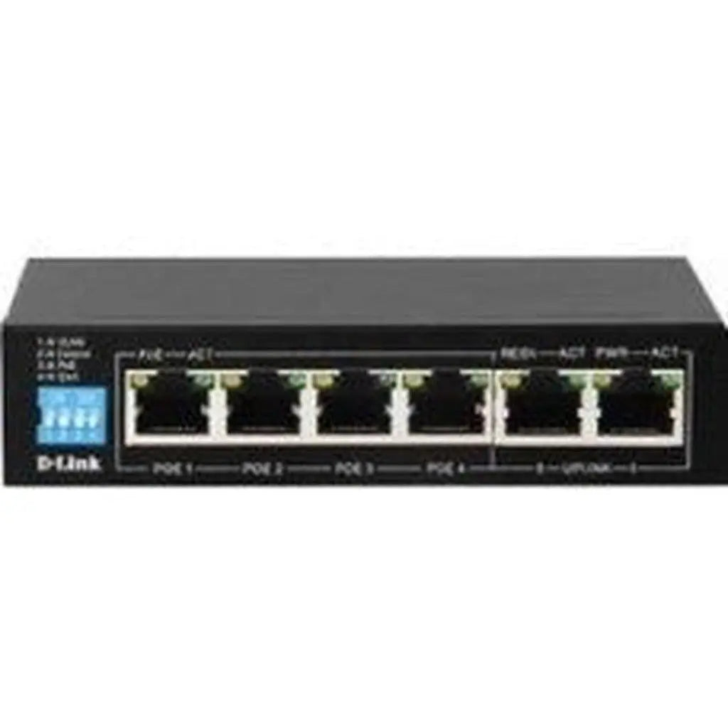 D-Link Dgs-F1006P-E 250M 6-Port 10/100/ 1000Mbps Switch With 4 Poe Ports And 2 Uplink Ports, 60W Poe Budget Dgs-F1006P-E D-Link