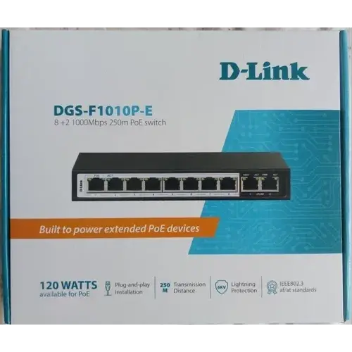 D-Link Poe Switch 10 Port 10/100 Unmanaged Dgs-F1010P D-Link