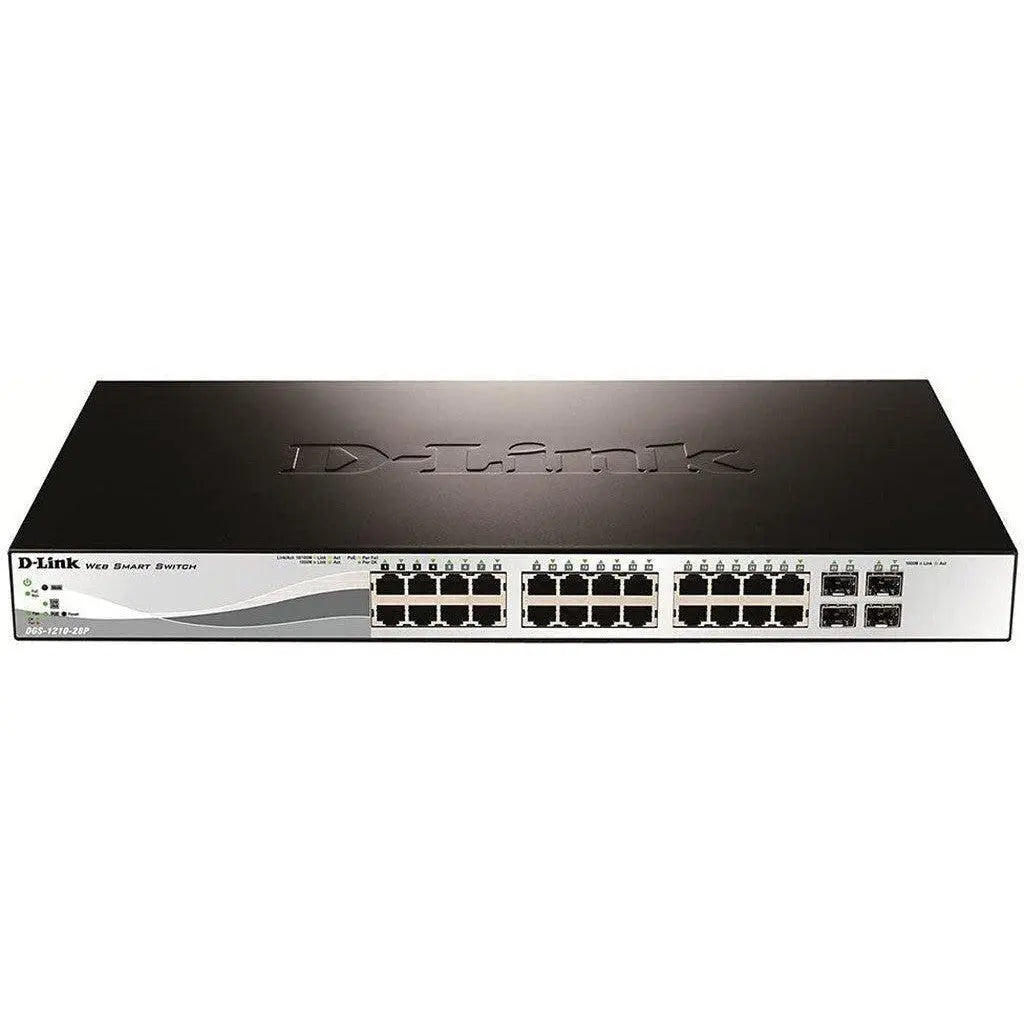 D-Link Poe+ Switch, 24 28 Port Fast Ethernet Managed Web Smart 2 Gigabit Base-T And 2 Gigabit Combo Base-T/Sfp Ports (Dgs-1210-28P D-Link
