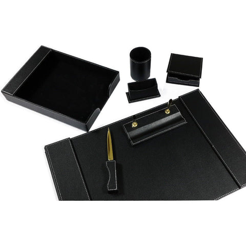 Desk Set Leather Exquisit Style 7 Pcs ColorWaves