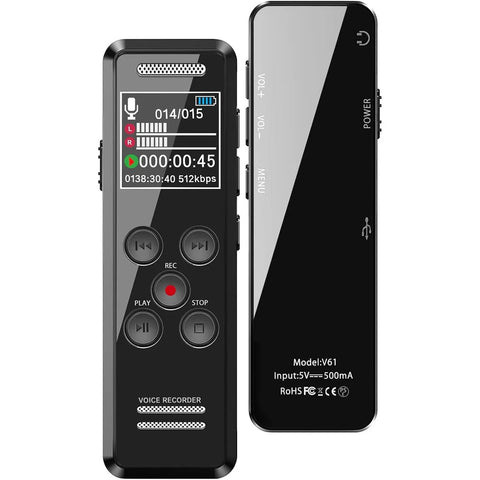 Digital Voice Recorder with Playback, 64GB | Audio Recorder for Lectures Meetings, MP3 Player ColorWaves