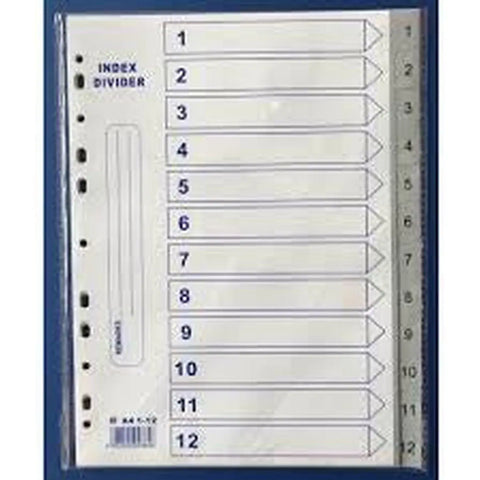 Divider 1To12 Grey Numeric ColorWaves