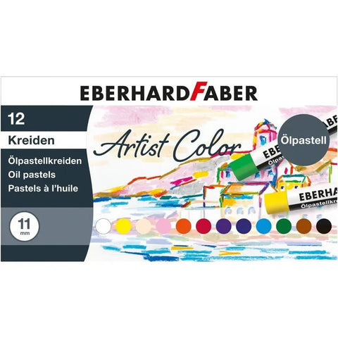 EBERHARD FABER Artist Color Oil Pastel Crayons Cardboard Box of 12 ColorWaves