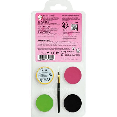 EBERHARD FABER Face Paint Set Butterfly - 4 Color 1 Brush ColorWaves