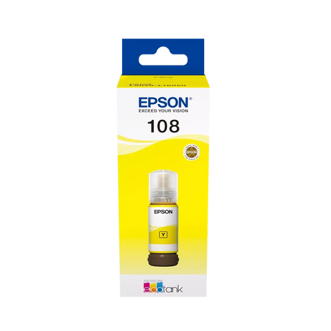 Epson 108 Yellow Ink Bottle – 7200 Pages/ 70 ml/ Yellow Color/ Ink Bottle Epson