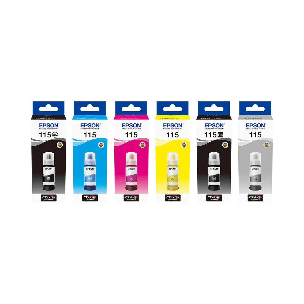 New Epson 115 EcoTank Ink Bottle Set – 70ml Genuine Ink for Photo Printing Epson