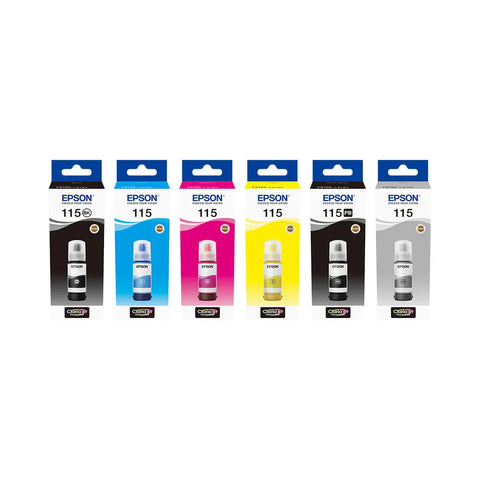 New Epson 115 EcoTank Ink Bottle Set – 70ml Genuine Ink for Photo Printing Epson