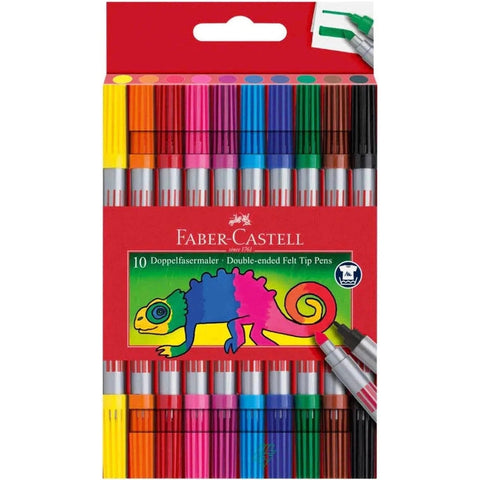 Faber Castell 10 Double Ended Felt Tip Pens ColorWaves