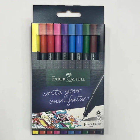 Faber Castell 10 Grip Fineliner Pens ColorWaves