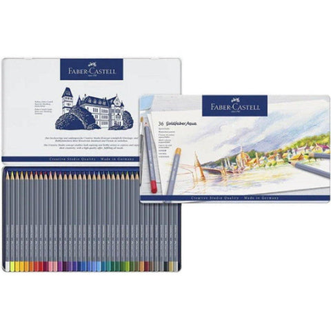 Faber Castell Gold Faber Aqua Watercolor Pencil Tin Of 36 ColorWaves